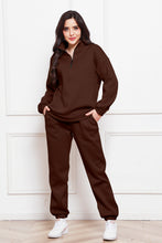 Load image into Gallery viewer, Half Zip Long Sleeve Sweatshirt and Pants Set