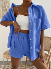 Load image into Gallery viewer, Button Up Short Sleeve Shirt and Shorts Set