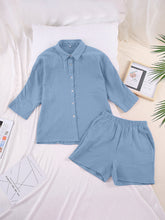 Load image into Gallery viewer, Texture Button Up Shirt and Shorts Set