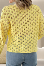 Load image into Gallery viewer, Openwork V-Neck Long Sleeve Cardigan