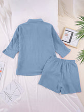 Load image into Gallery viewer, Texture Button Up Shirt and Shorts Set