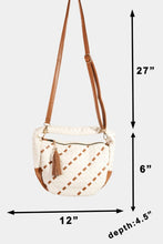 Load image into Gallery viewer, Fame Tassel Detail Weave Semi Circle Bag