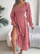 Load image into Gallery viewer, Polka Dot Flounce Sleeve Midi Dress