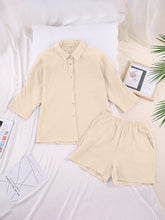 Load image into Gallery viewer, Texture Button Up Shirt and Shorts Set