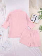 Load image into Gallery viewer, Texture Button Up Shirt and Shorts Set