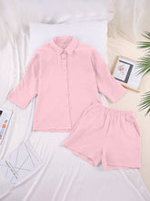 Load image into Gallery viewer, Texture Button Up Shirt and Shorts Set