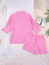 Load image into Gallery viewer, Texture Button Up Shirt and Shorts Set
