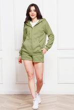 Load image into Gallery viewer, Zip Up Drawstring Hoodie and Shorts Set