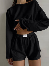 Load image into Gallery viewer, Eyelet Round Neck Top and Shorts Set