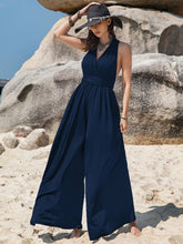 Load image into Gallery viewer, Surplice Wide Leg Jumpsuit with Free Tie