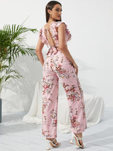 Load image into Gallery viewer, Printed Surplice Cap Sleeve Top and Pants Set