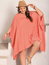 Load image into Gallery viewer, Plus Size Round Neck Batwing Sleeve Mini Dress