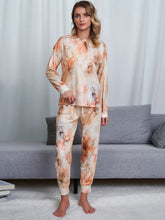 Load image into Gallery viewer, Tie-Dye Round Neck Top and Pants Lounge Set