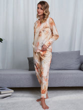 Load image into Gallery viewer, Tie-Dye Round Neck Top and Pants Lounge Set