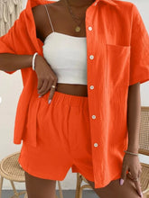 Load image into Gallery viewer, Button Up Short Sleeve Shirt and Shorts Set