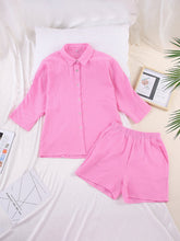 Load image into Gallery viewer, Texture Button Up Shirt and Shorts Set