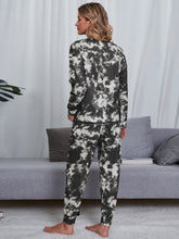Load image into Gallery viewer, Tie-Dye Round Neck Top and Pants Lounge Set