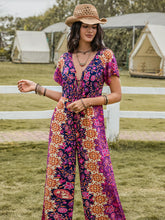 Load image into Gallery viewer, Tied V-Neck Short Sleeve Jumpsuit