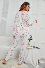 Load image into Gallery viewer, Flamingo Long Sleeve Top and Pants Lounge Set