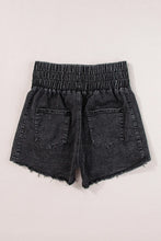 Load image into Gallery viewer, High Waist Raw Hem Denim Shorts