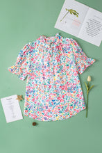 Load image into Gallery viewer, Printed Notched Short Sleeve Blouse
