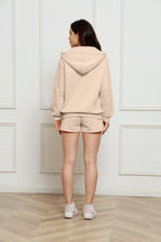 Load image into Gallery viewer, Zip Up Drawstring Hoodie and Shorts Set
