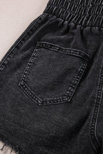 Load image into Gallery viewer, High Waist Raw Hem Denim Shorts