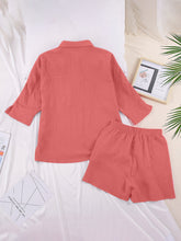 Load image into Gallery viewer, Texture Button Up Shirt and Shorts Set