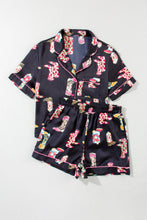 Load image into Gallery viewer, Printed Button Up Short Sleeve Top and Shorts Lounge Set