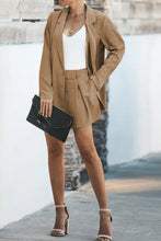 Load image into Gallery viewer, Longline Blazer and Shorts Set with Pockets