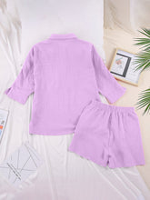 Load image into Gallery viewer, Texture Button Up Shirt and Shorts Set