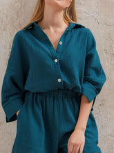 Load image into Gallery viewer, Texture Button Up Shirt and Shorts Set