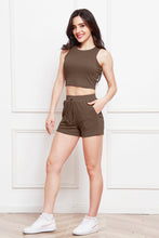Load image into Gallery viewer, Round Neck Tank and Drawstring Shorts Set
