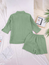 Load image into Gallery viewer, Texture Button Up Shirt and Shorts Set