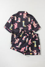 Load image into Gallery viewer, Printed Button Up Short Sleeve Top and Shorts Lounge Set