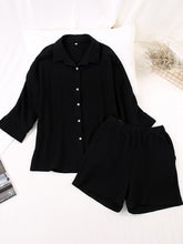Load image into Gallery viewer, Texture Button Up Shirt and Shorts Set