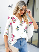 Load image into Gallery viewer, Printed Notched Half Sleeve Blouse