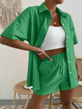 Load image into Gallery viewer, Button Up Short Sleeve Shirt and Shorts Set