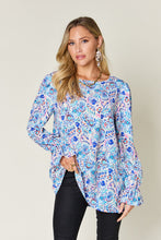 Load image into Gallery viewer, Double Take Full Size Printed Flounce Sleeve Blouse