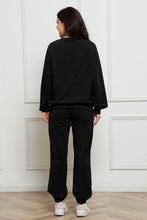 Load image into Gallery viewer, Corduroy Round Neck Sweatshirt and Sweatpants Set