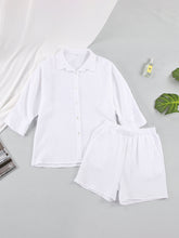 Load image into Gallery viewer, Texture Button Up Shirt and Shorts Set