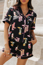 Load image into Gallery viewer, Printed Button Up Short Sleeve Top and Shorts Lounge Set