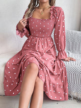 Load image into Gallery viewer, Polka Dot Flounce Sleeve Midi Dress