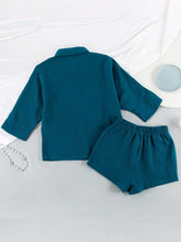 Load image into Gallery viewer, Texture Button Up Shirt and Shorts Set