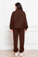 Load image into Gallery viewer, Half Zip Long Sleeve Sweatshirt and Pants Set