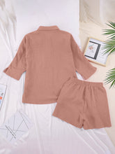 Load image into Gallery viewer, Texture Button Up Shirt and Shorts Set