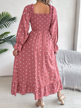 Load image into Gallery viewer, Polka Dot Flounce Sleeve Midi Dress