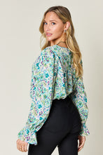 Load image into Gallery viewer, Double Take Full Size Printed Flounce Sleeve Blouse