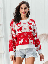 Load image into Gallery viewer, Reindeer Round Neck Sweater