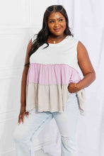 Load image into Gallery viewer, White Birch Full Size Watching the Sunset Color Block Babydoll Top